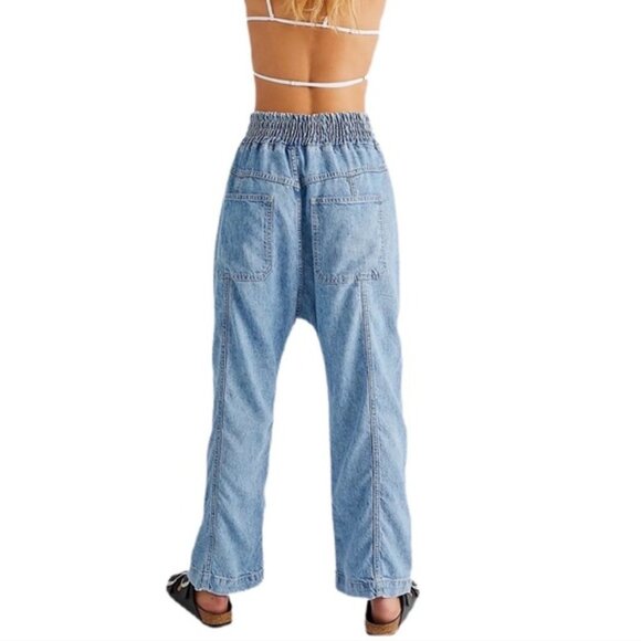 We The Free Arcadia Denim Harem Pants - Picture 2 of 15